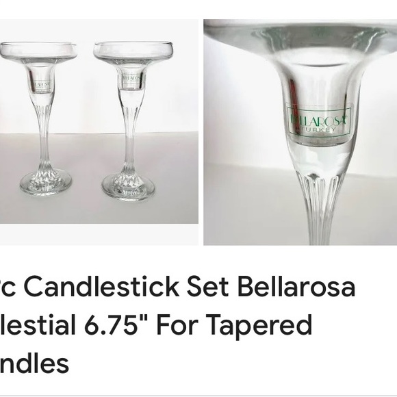 Tapered crystal candle holders - Picture 2 of 3